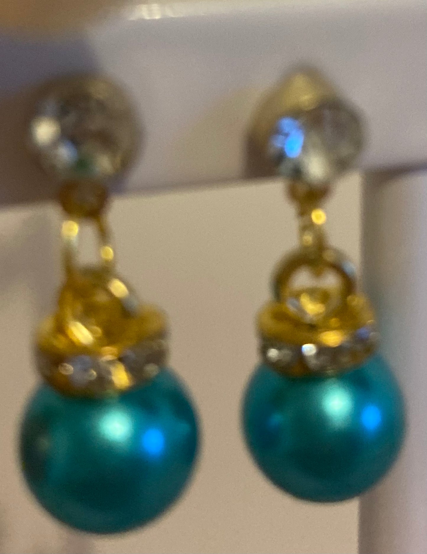 Boucles boules de noël et strass