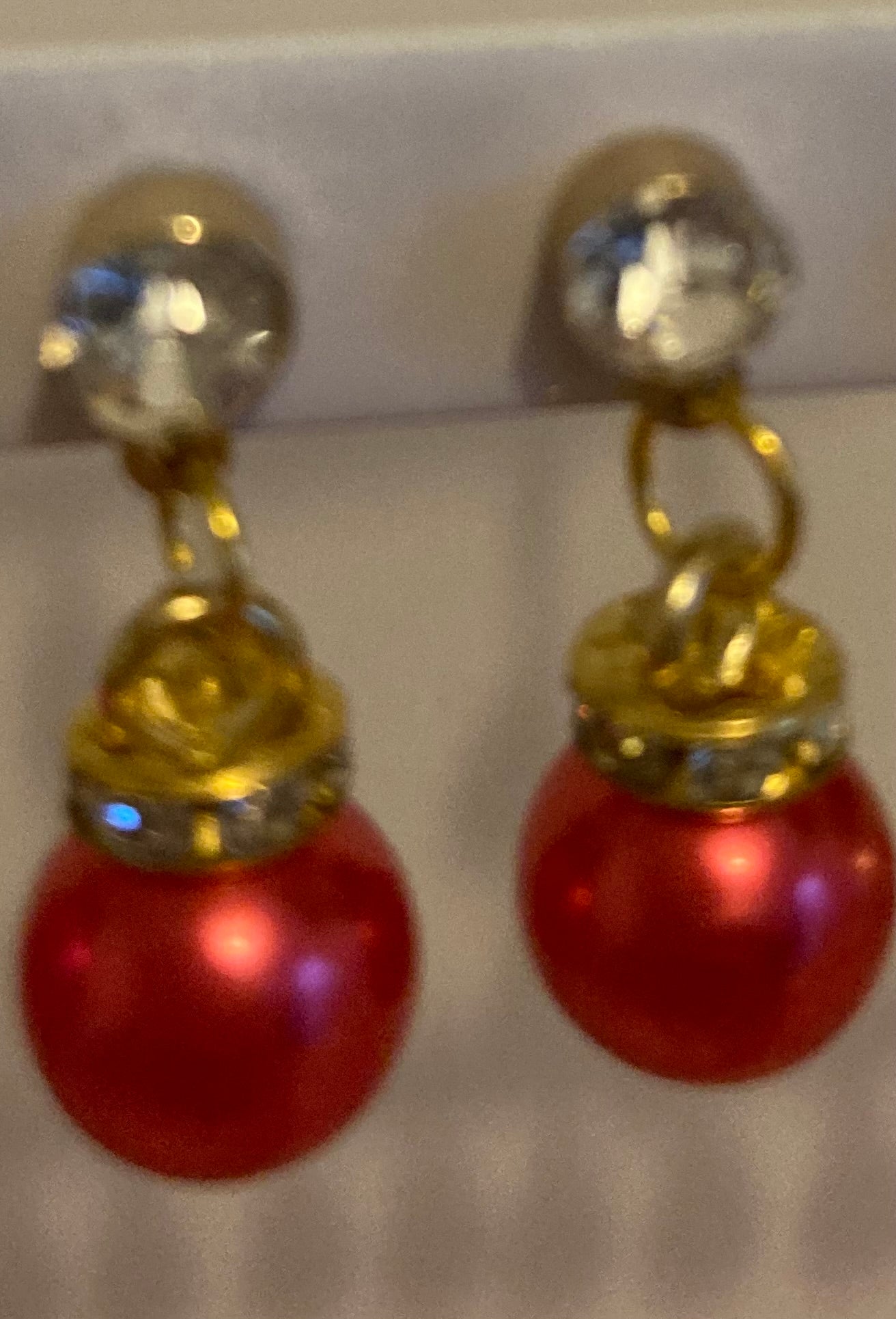 Boucles boules de noël et strass